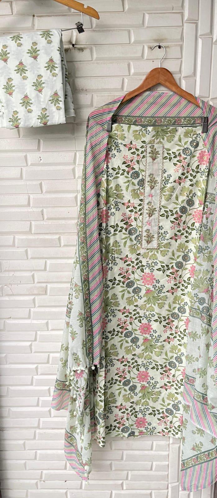 Cotton Printed Unstitched Ladies Suit Rc 17171