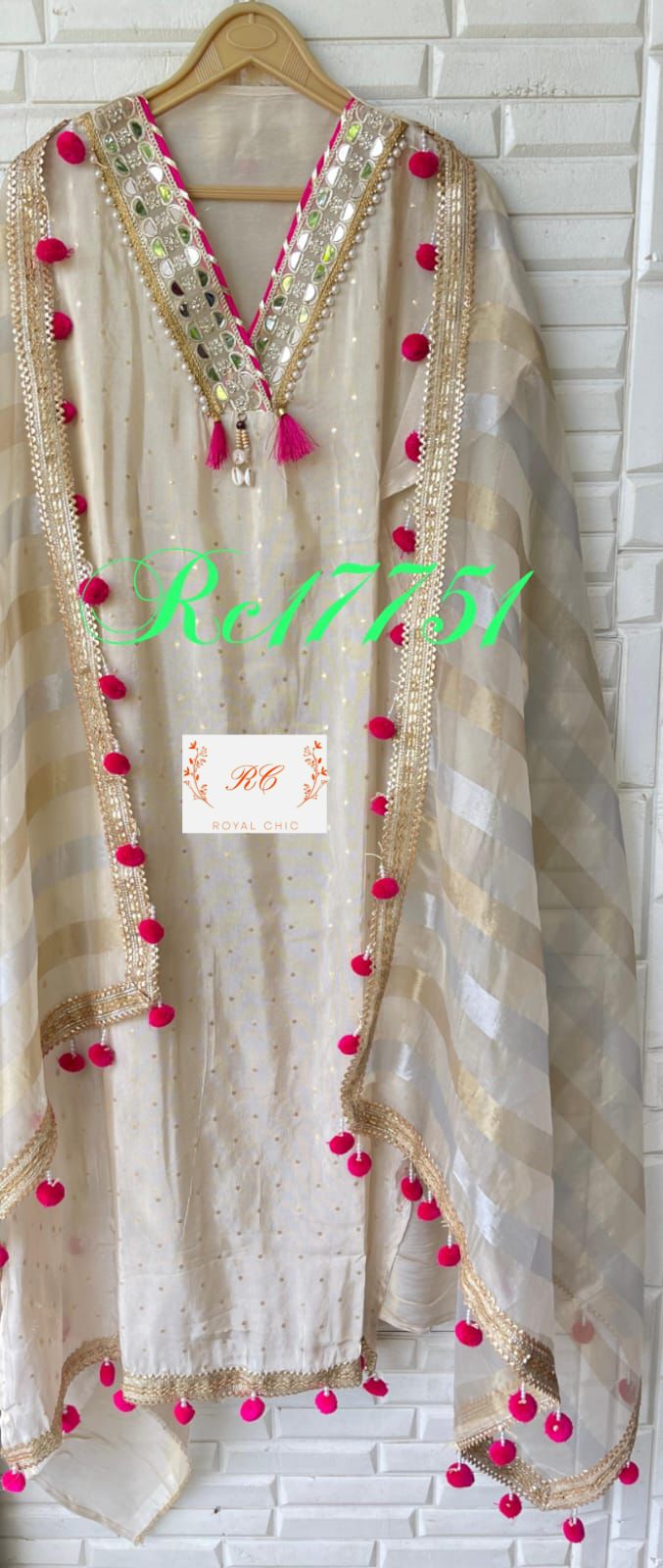 Banarasi shimmer silk unstitched ladies suit Rc17751