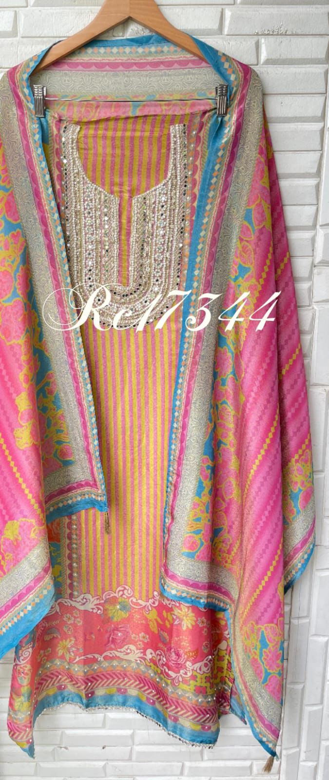 Shimmer silk unstitched ladies suit Rc17344