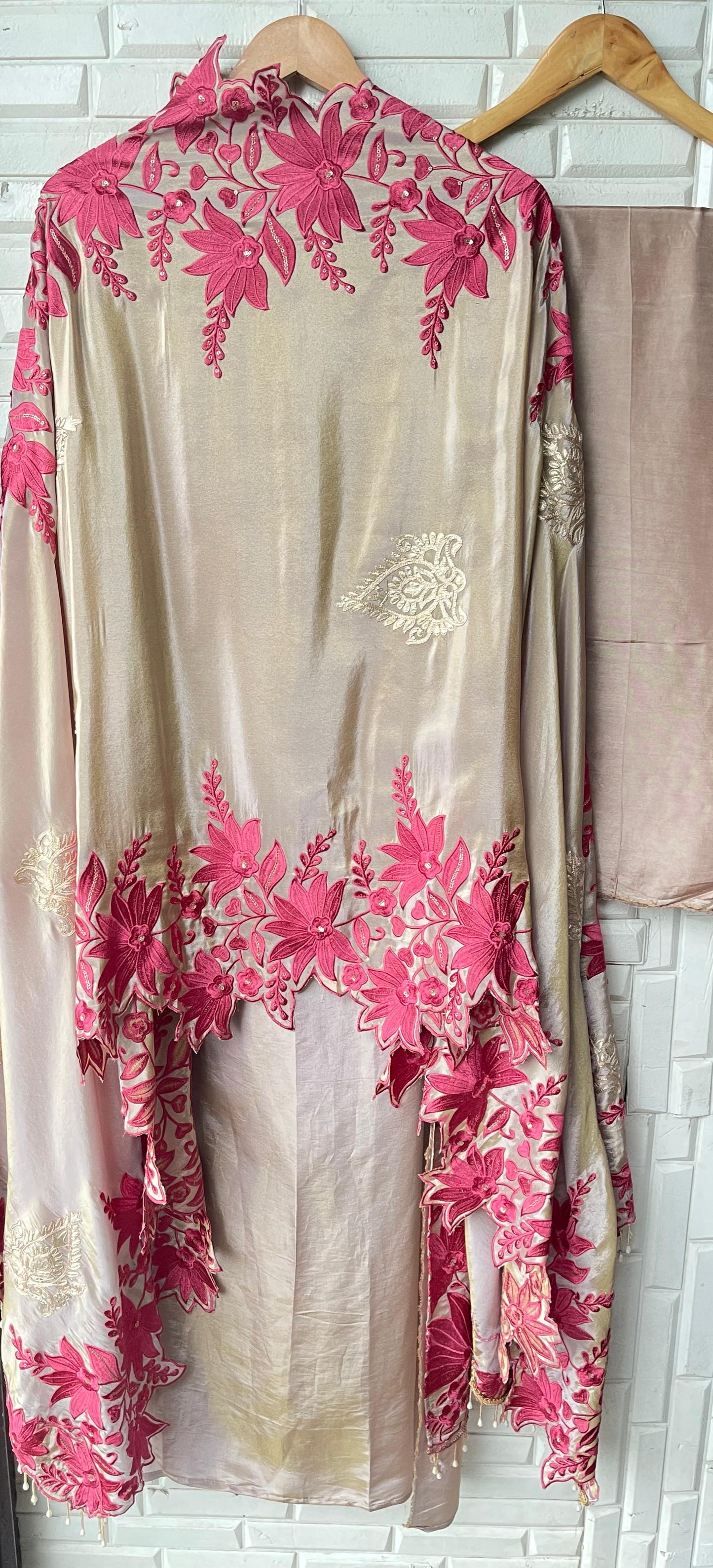 Pure shimmer silk unstitched ladies suit Rc17670