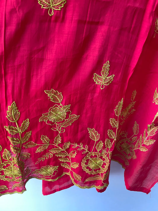 Designer Mul Chanderi 3 Pcs Unstitched Suit Set