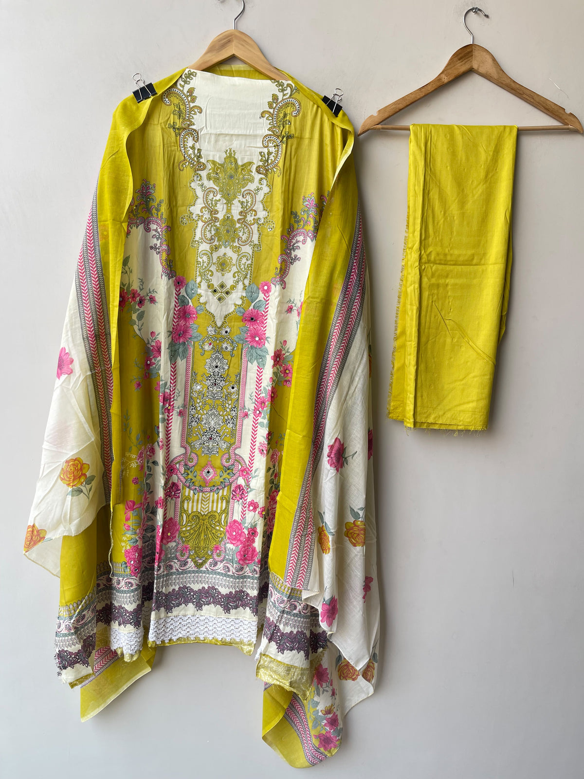 Cotton Unstitched Printed 3 pcs Designer Suit Set