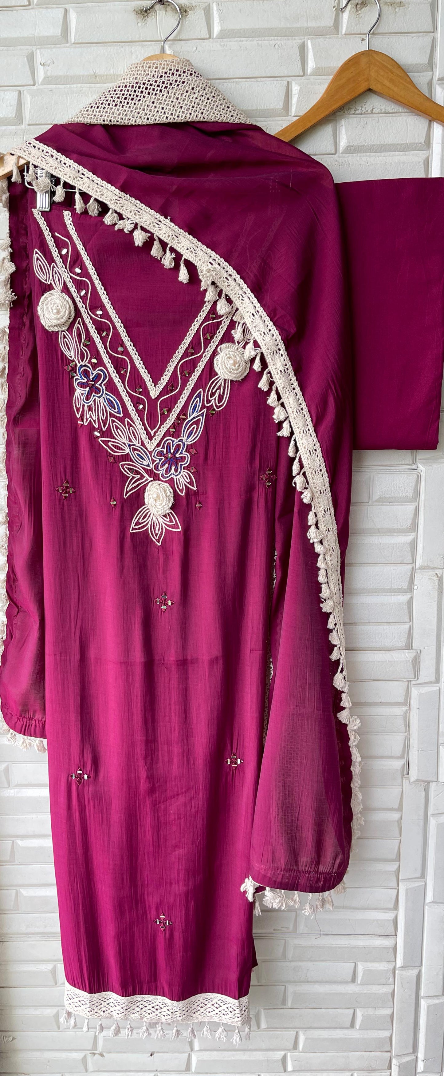 Mul chanderi unstitched ladies suit Rc17664