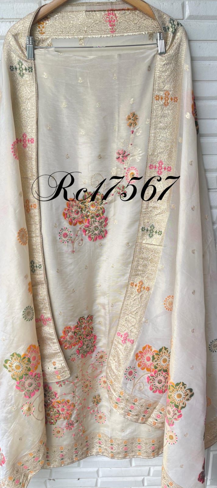 Shimmer banarasi silk unstitched ladies suit Rc17567