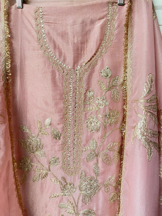 Weaving shimmer silk unstitched ladies suit Rc17689(b)