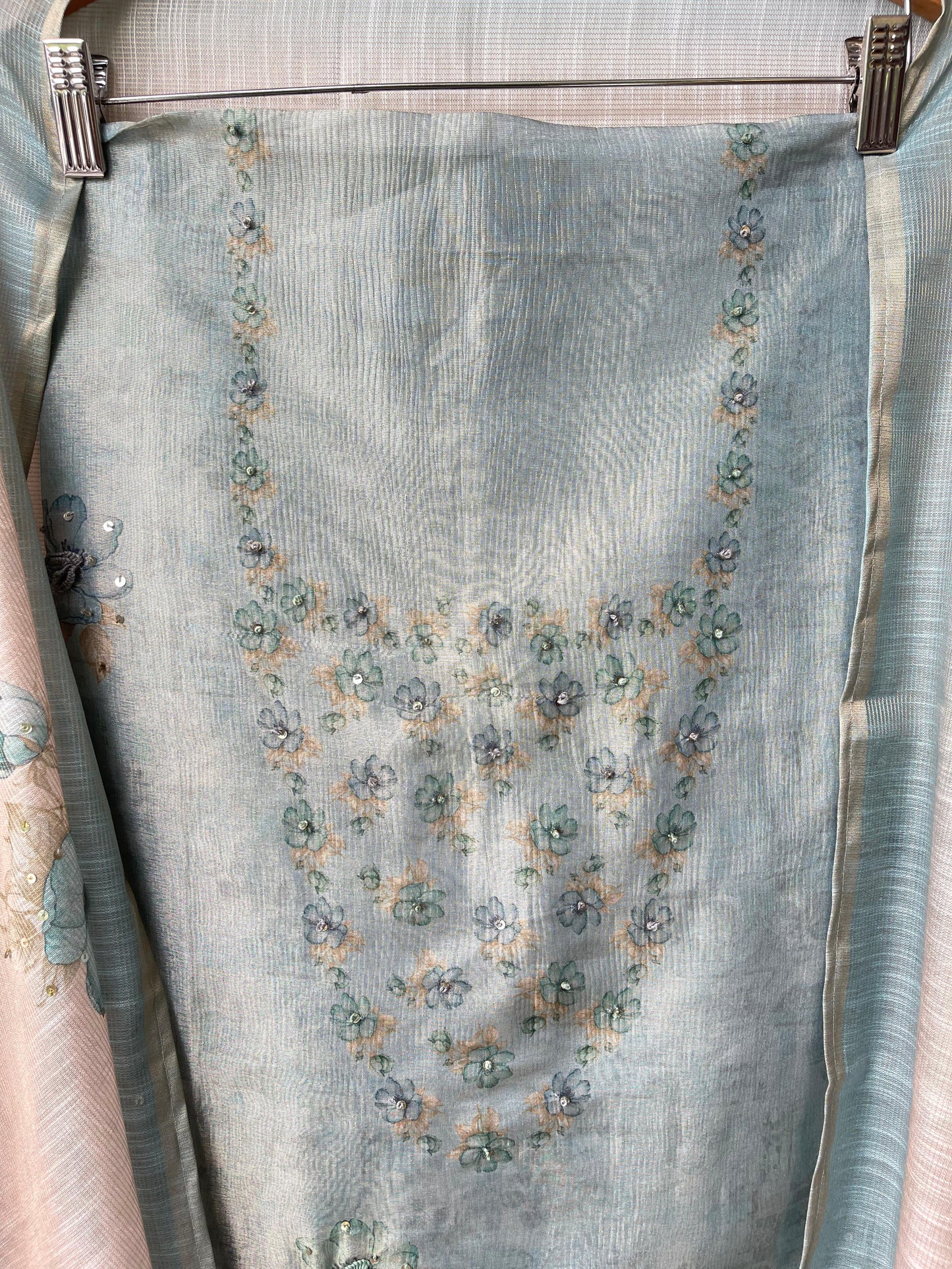Self shimmer linen unstitched ladies suit Rc17486