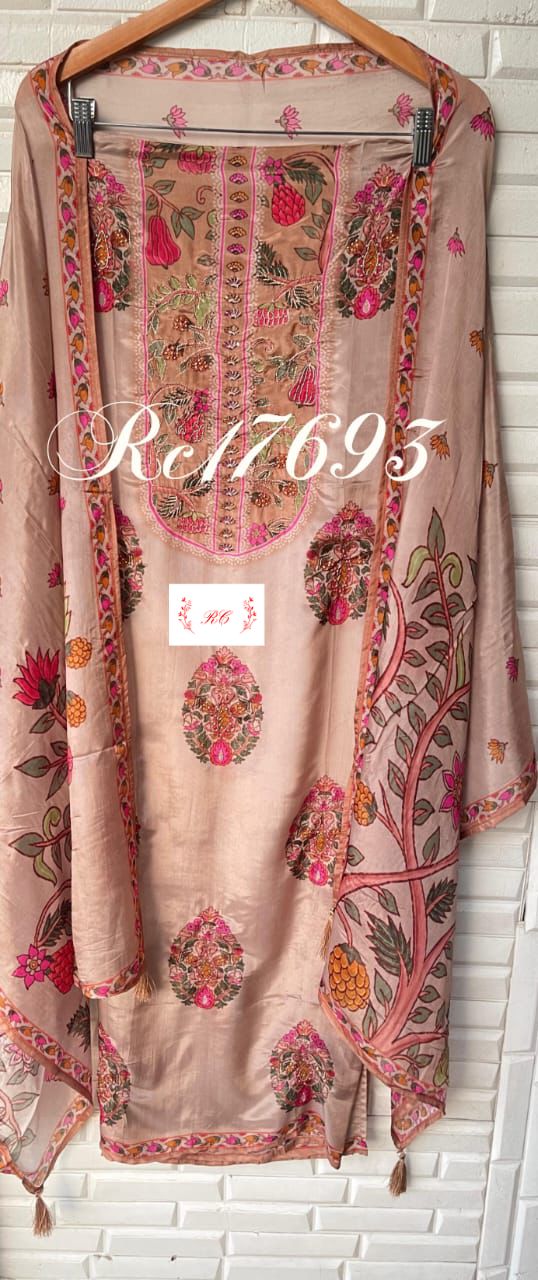 Paper silk unstitched ladies suit Rc17693