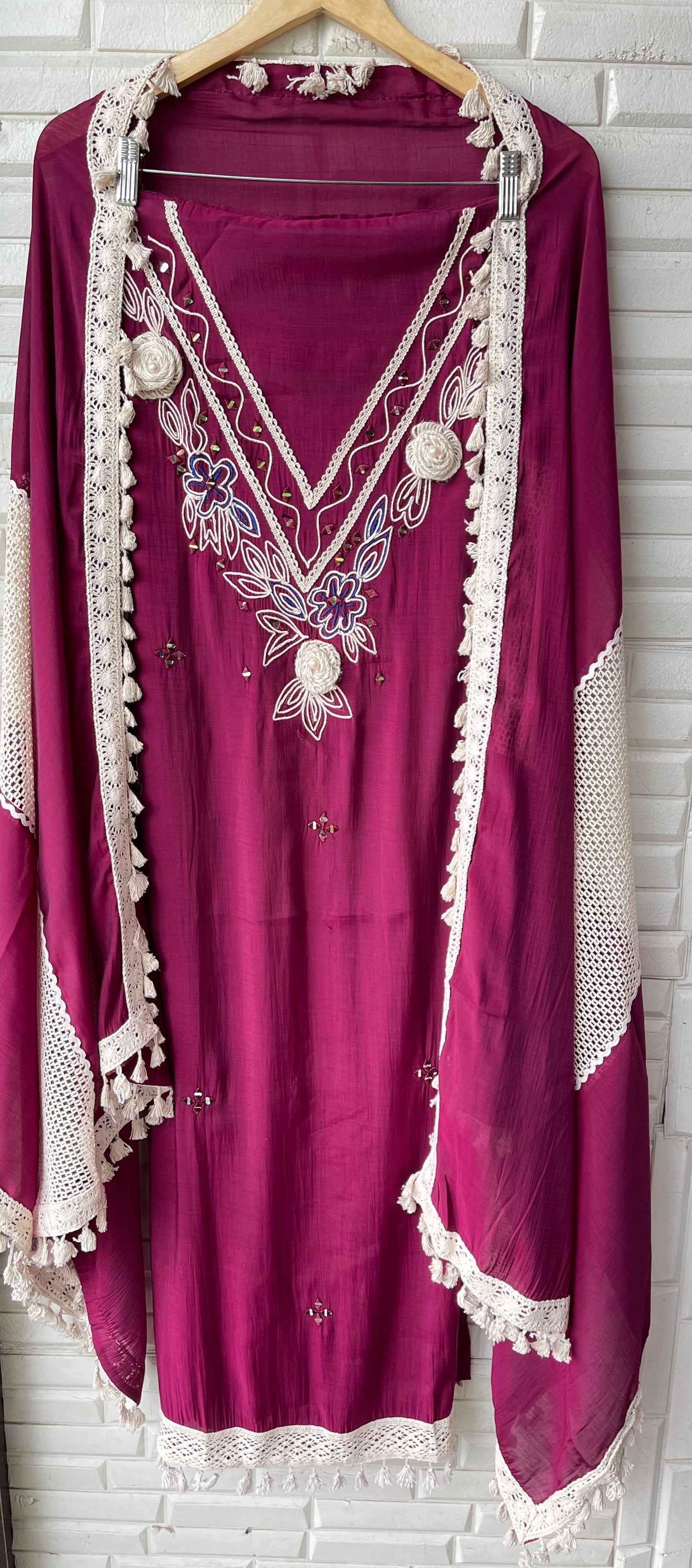 Mul chanderi unstitched ladies suit Rc17664