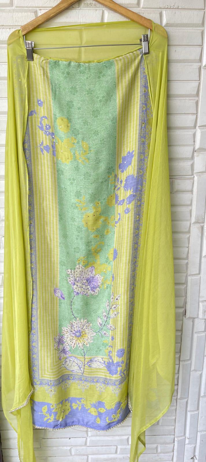 Muslin Silk Unstitched Ladies Suit Rc 17020