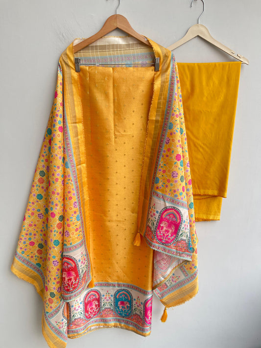 Banarasi shimmer linen unstitched ladies suit Rc18354 (a)