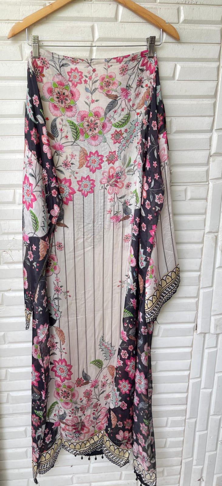 Muslin silk unstitched ladies suit Rc17160