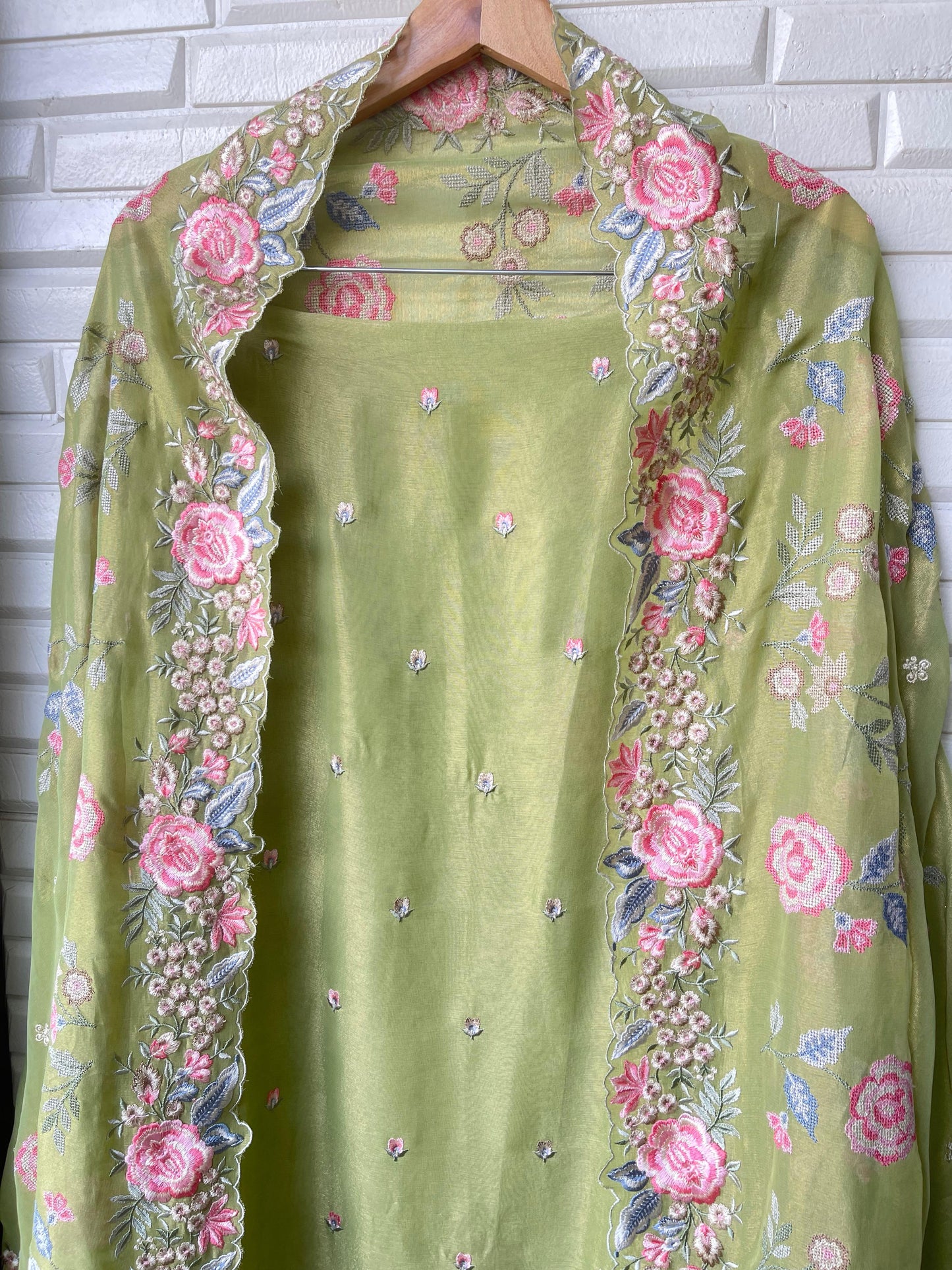 Shimmer organza unstitched ladies suit Rc15332