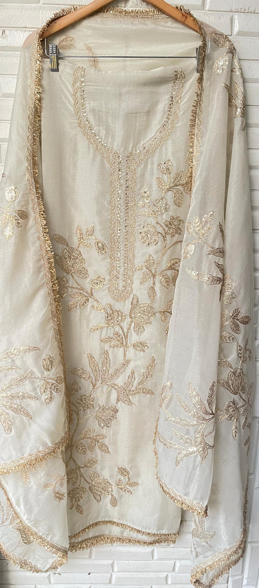 Weaving shimmer silk unstitched ladies suit Rc17689(c)