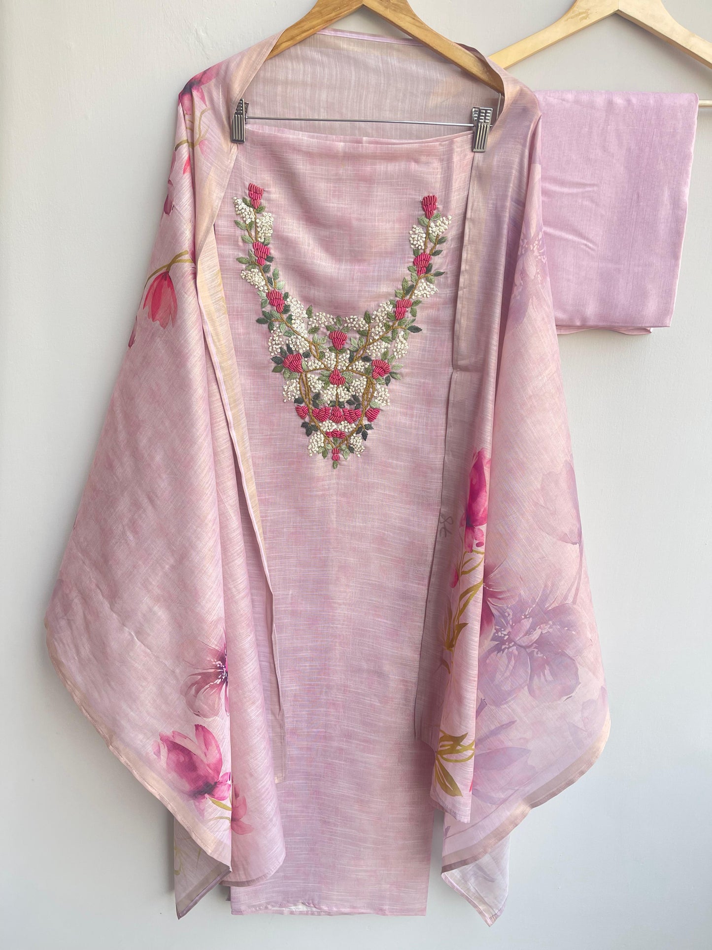 Self shimmer linen unstitched ladies suit Rc17937