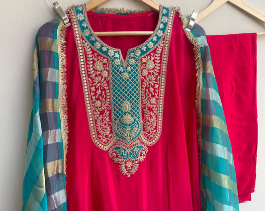 Silk fabric unstitched ladies suit Rc17931 (b)