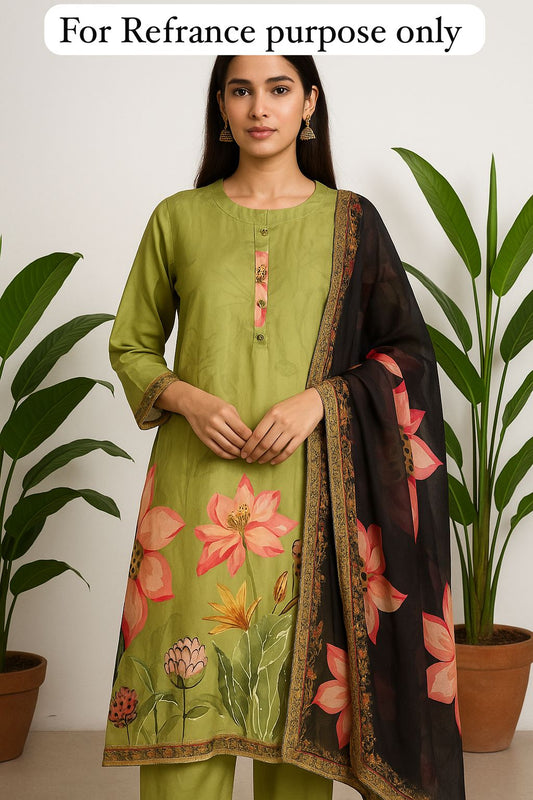 Crepe Satin Unstitched Ladies Suit RC-17647 – view 2