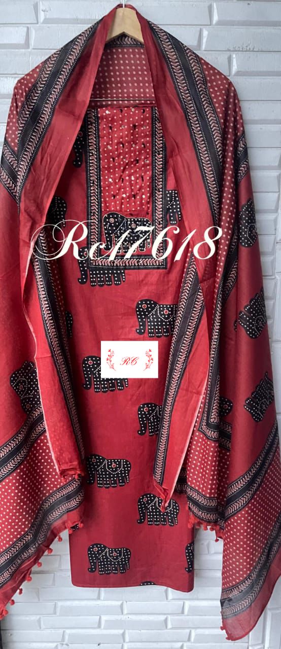 Cotton printed unstitched ladies suit Rc17618 (b)