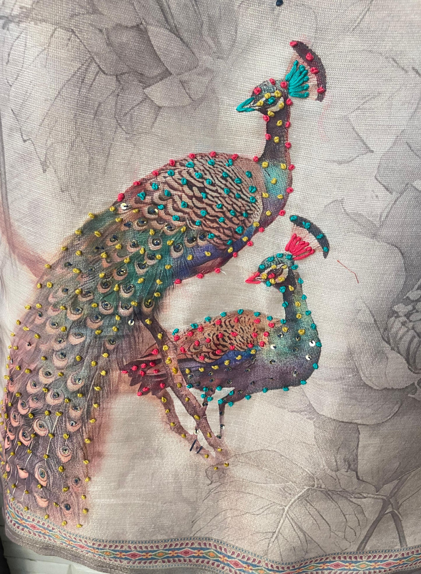 Self linen silk unstitched ladies suit Rc17835 (a)