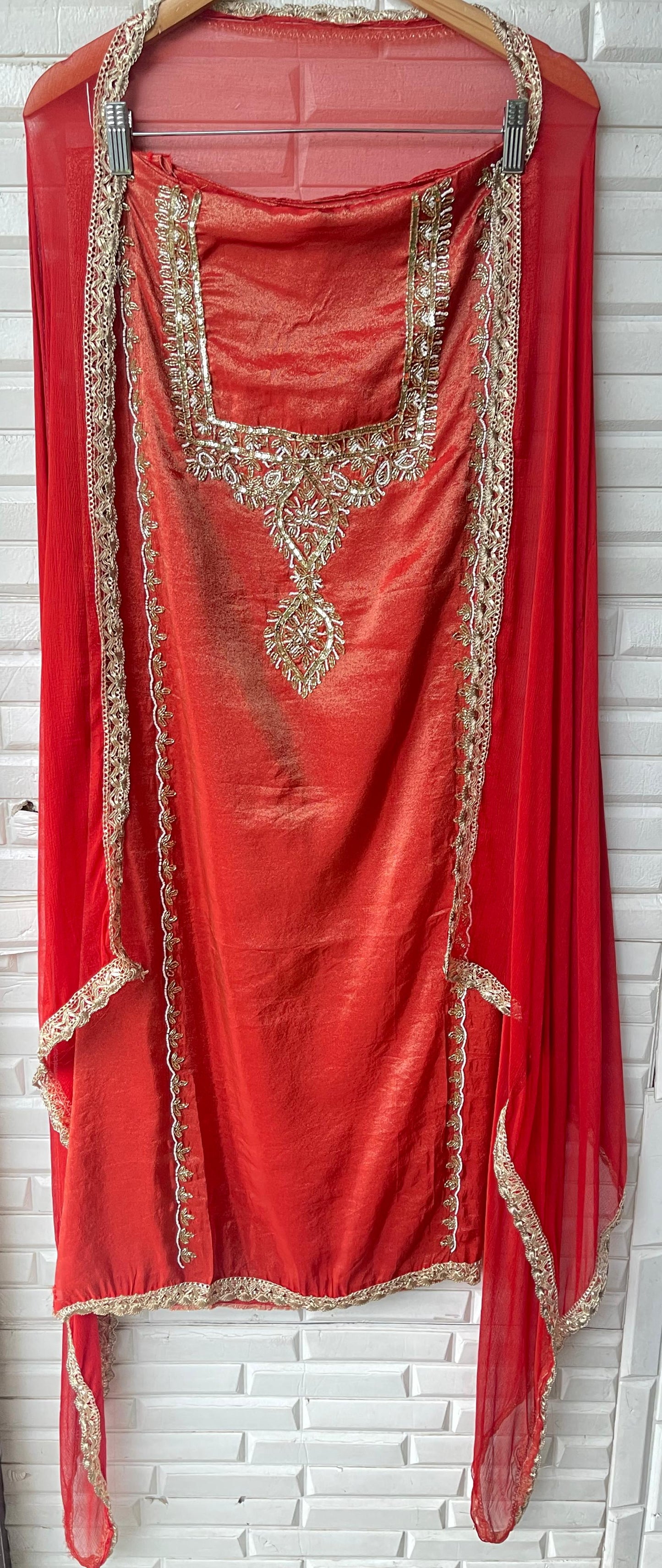Shimmer silk unstitched ladies suit Rc17672