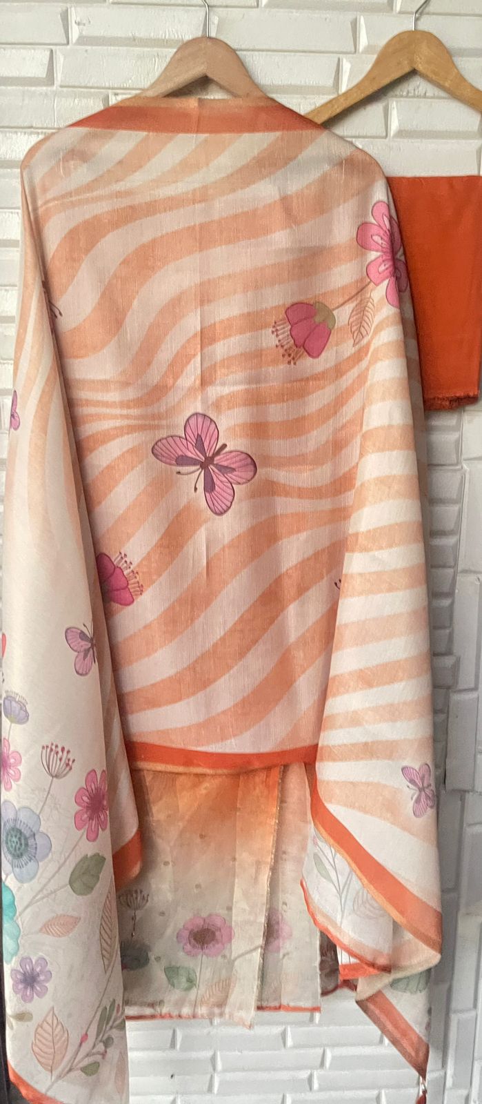 Banarasi shimmer linen unstitched ladies suit Rc17786