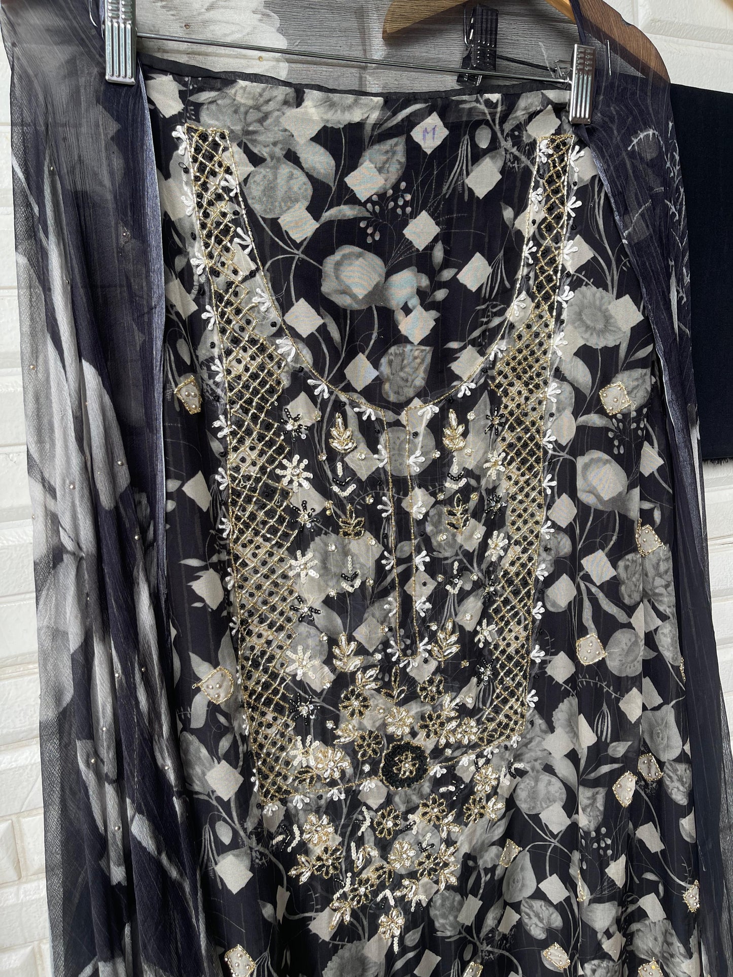 Organza unstitched ladies suit (b)