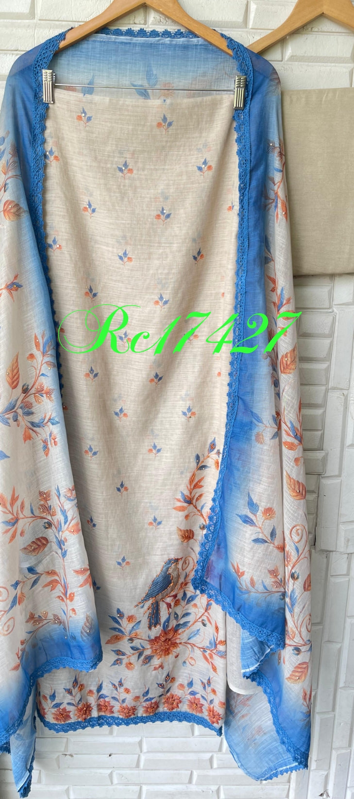 Linen cotton unstitched ladies suit Rc17427
