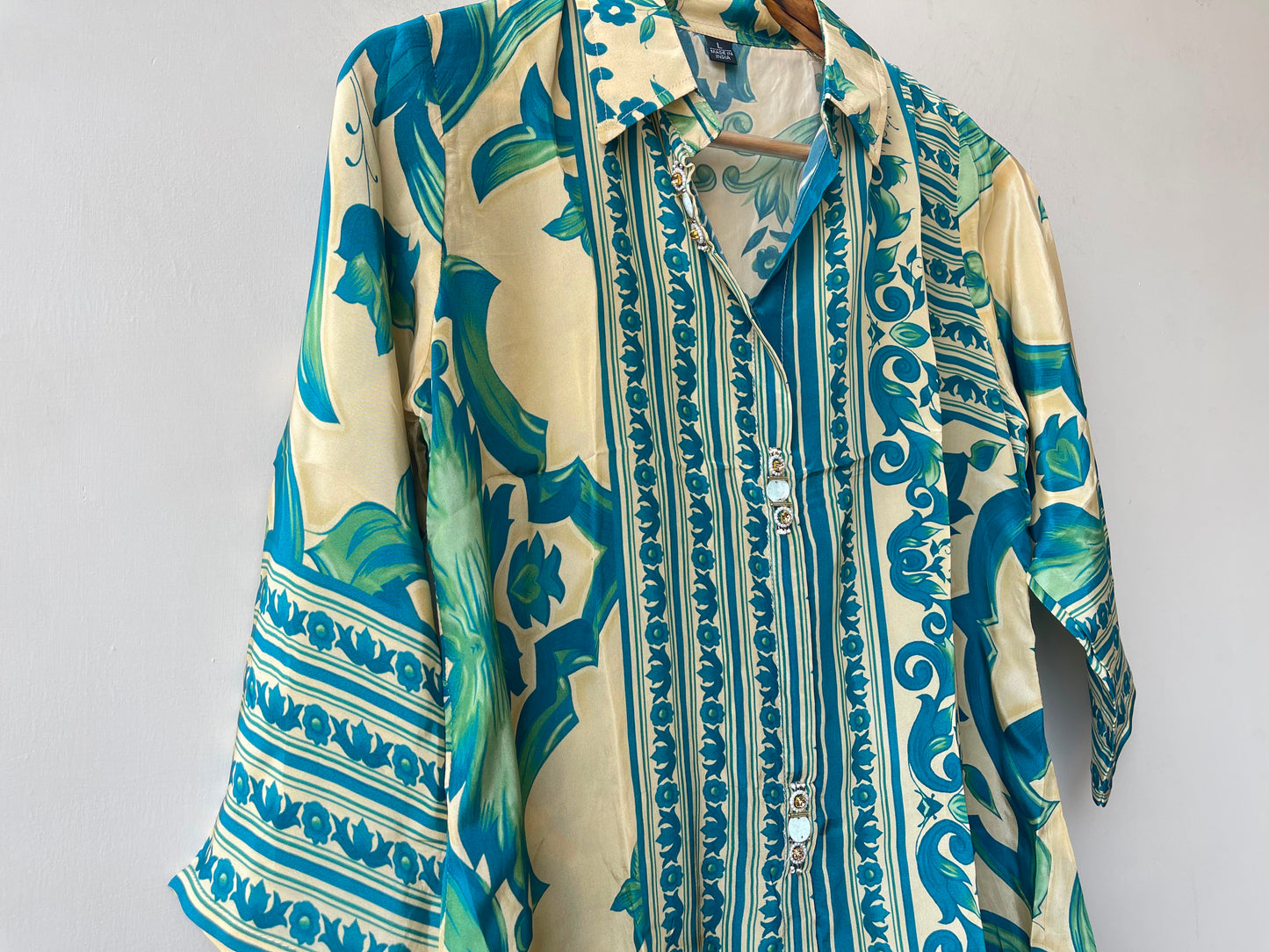 Satin crepe readymade stiched ladies shirt Rc19014 (a)