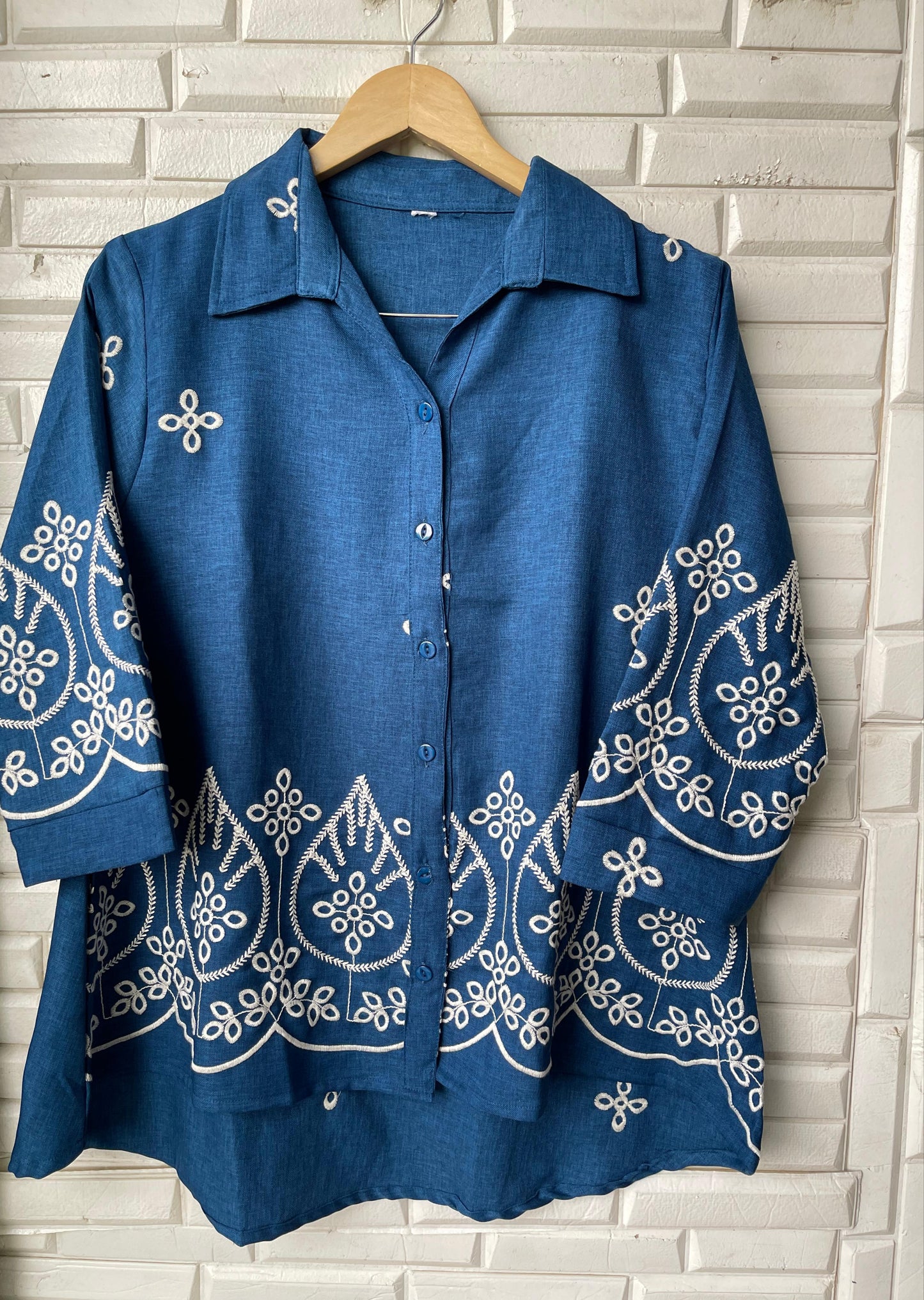 Cotton linen readymade ladies coord set Rc17358 (b)