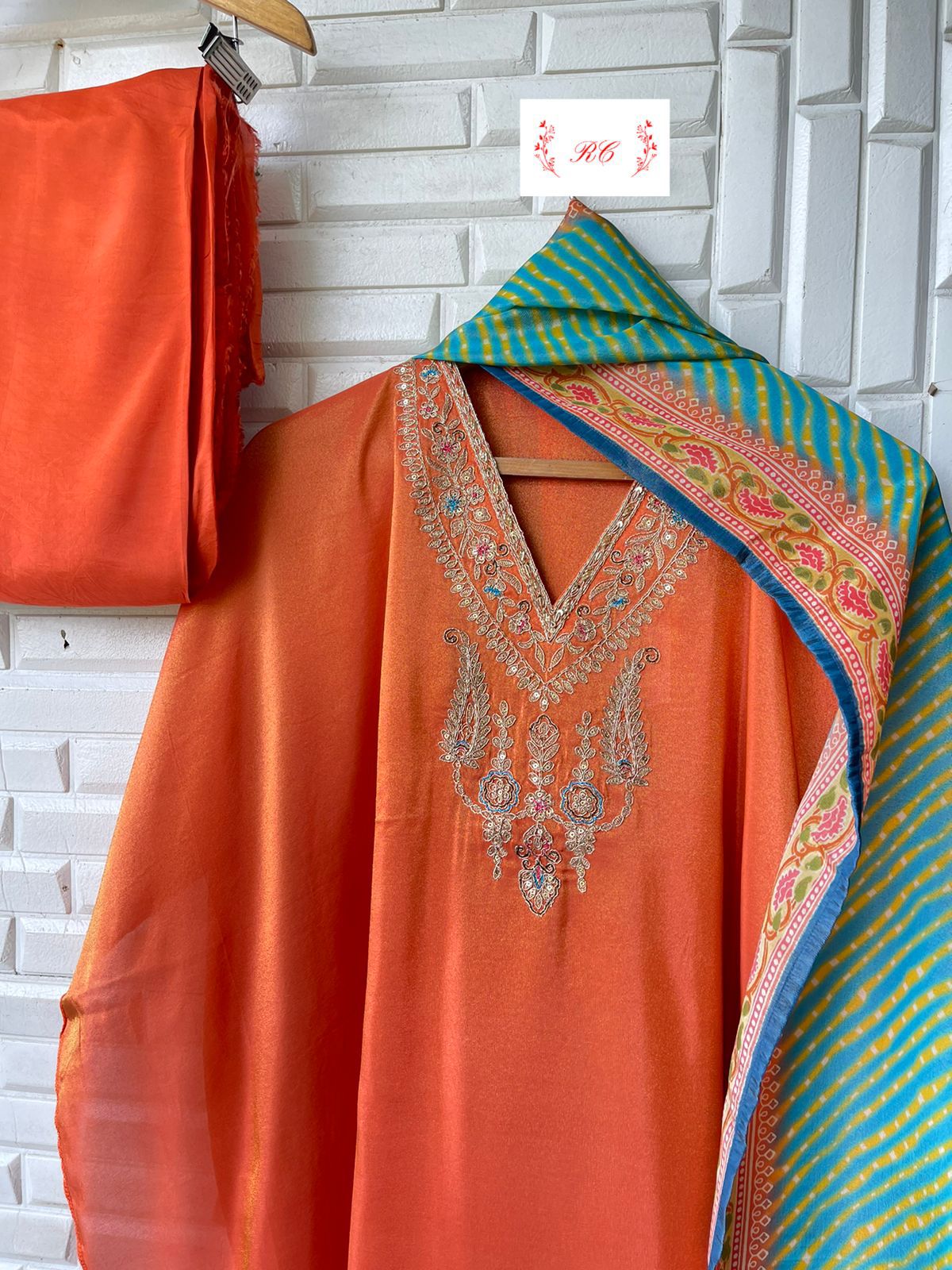 Shimmer silk unstitched ladies suit Rc15408