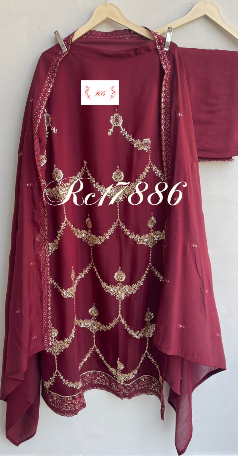 Soft organza unstitched ladies suit Rc17886 (a)