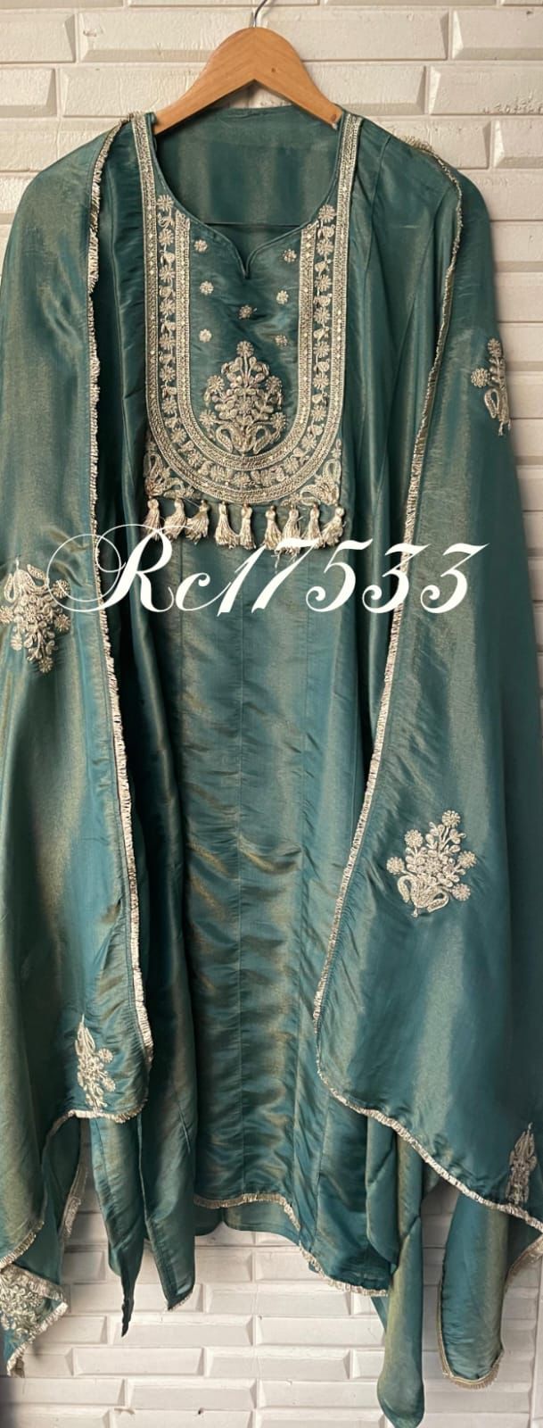 Shimmer silk semi stitched ladies suit Rc17533 (b)