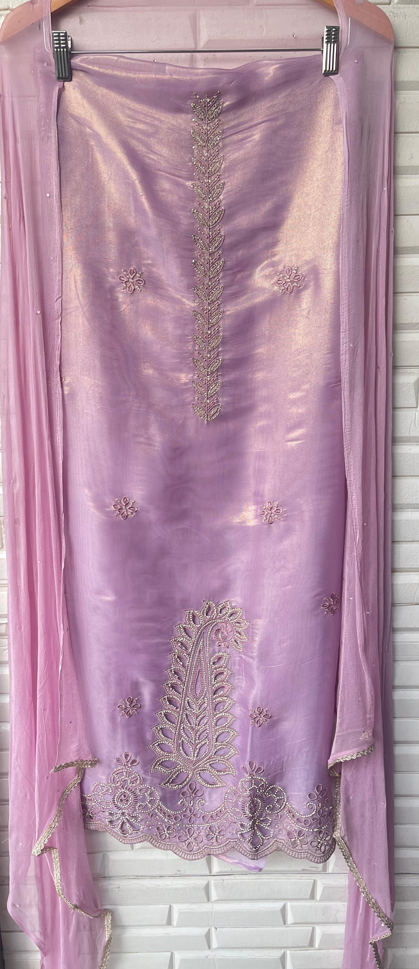 Shimmer paper silk unstitched ladies suit Rc17703(a)