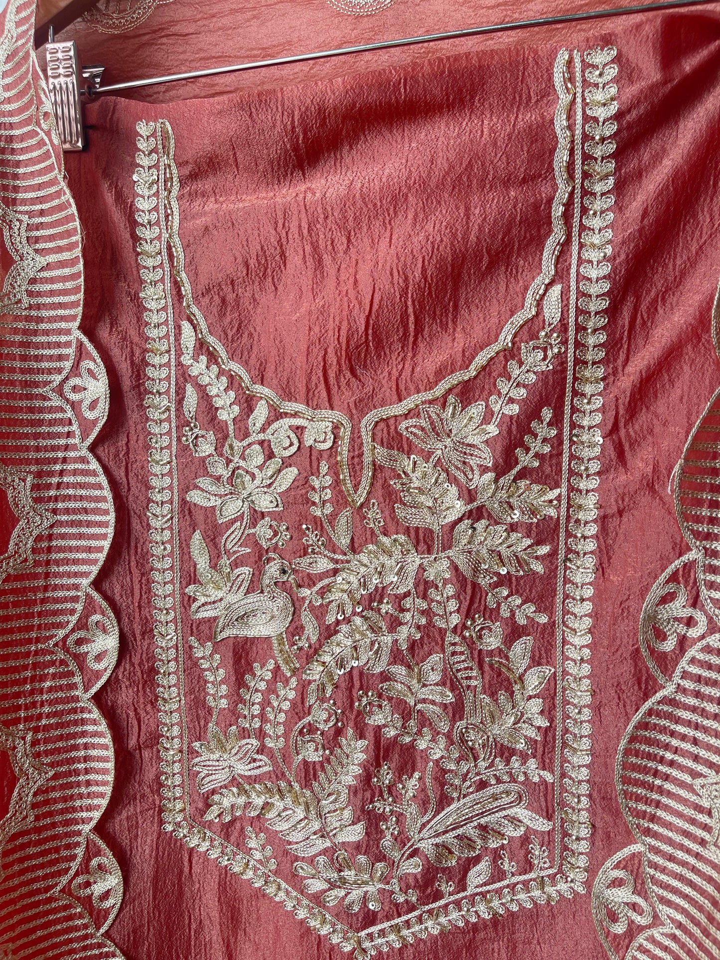 Crushed shimmer tissue unstitched ladies suit Rc17642 (c)