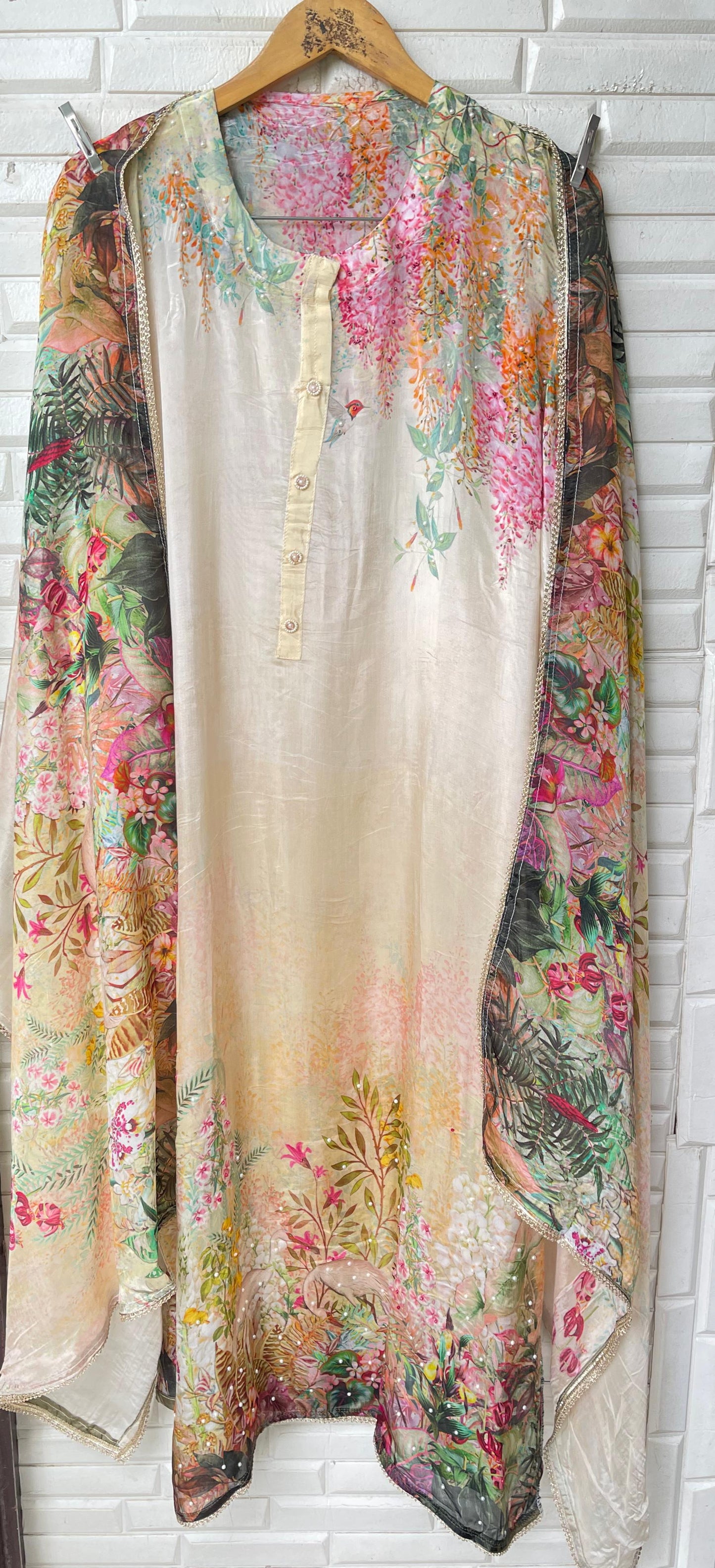 Organza unstitched ladies suit Rc17333