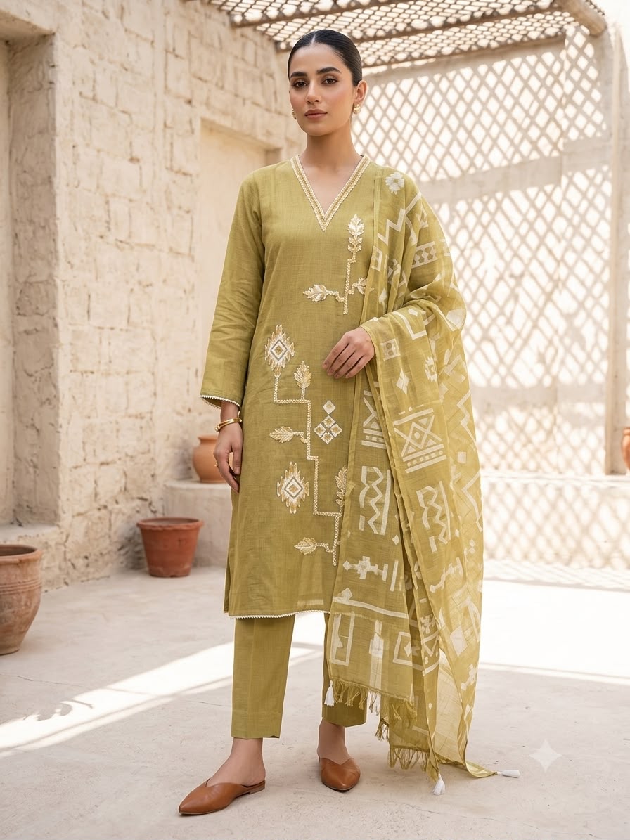 Pure mul chanderi unstitched ladies suit Rc19003 (b)