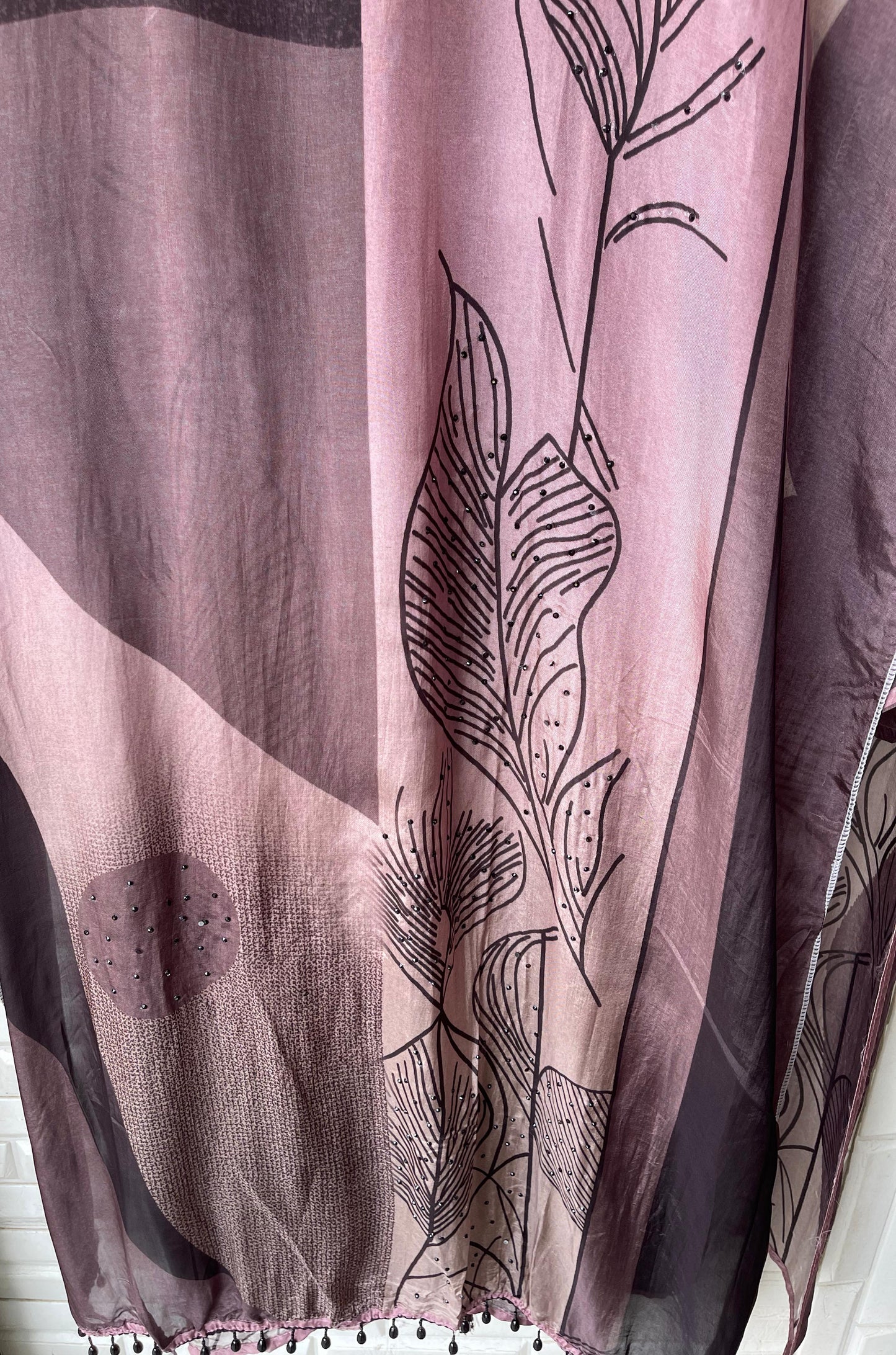 Satin crape unstitched ladies suit Rc17782