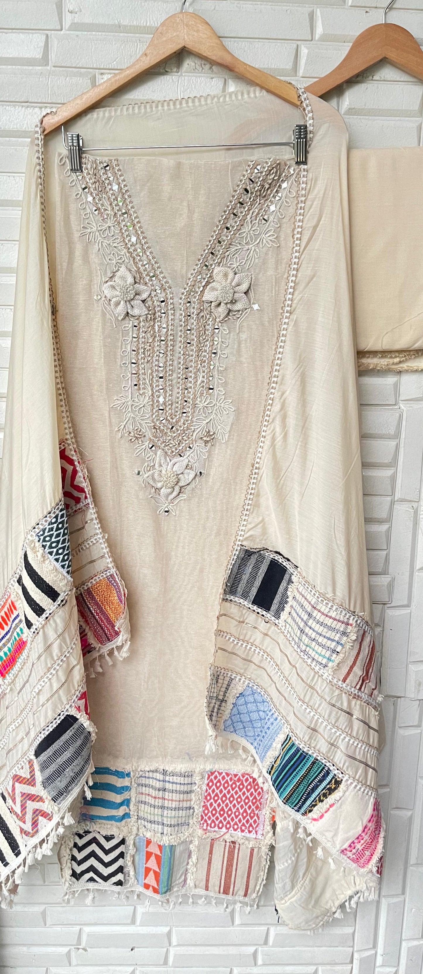 Jute linen unstitched ladies suit Rc17359