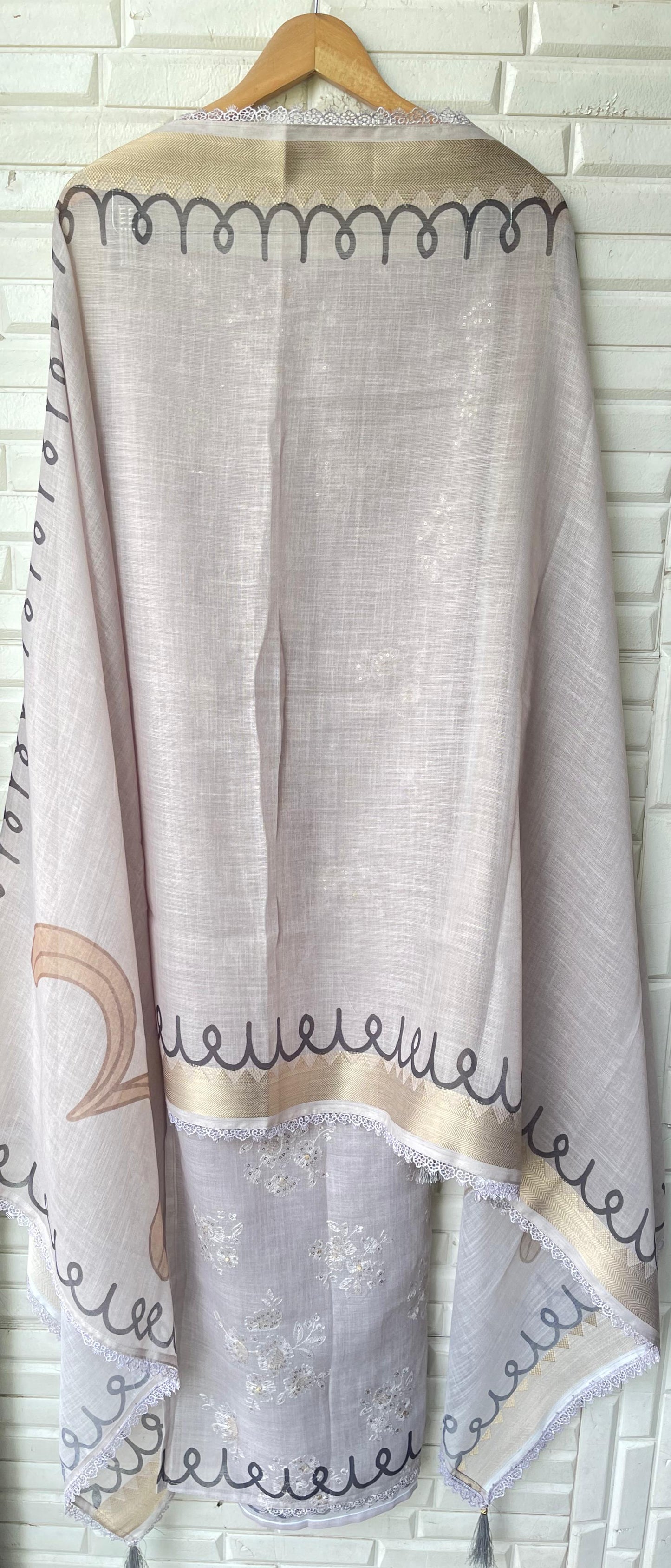 Linen cotton unstitched ladies suit Rc17323