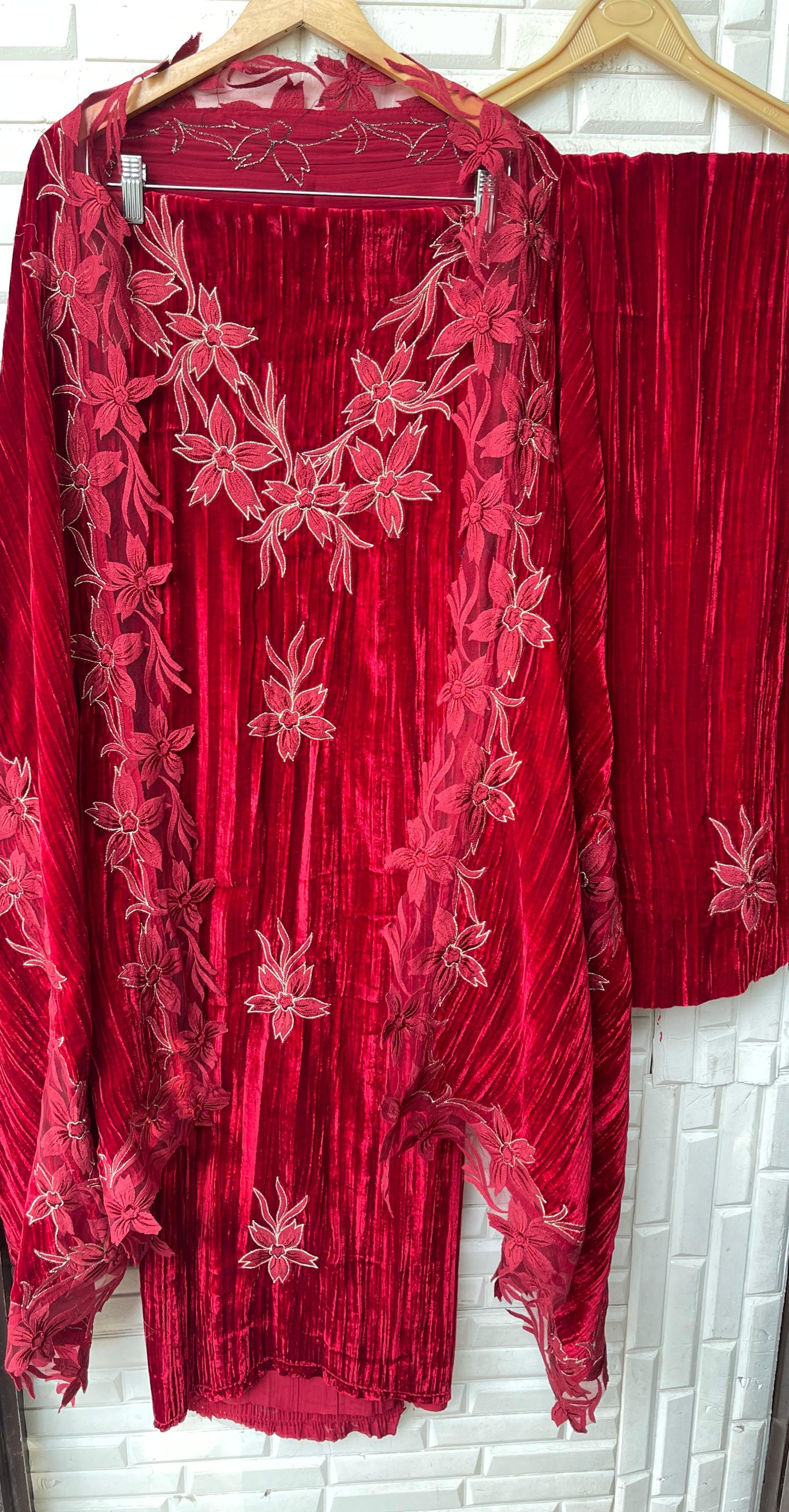 Crushed velvet unstitched ladies suit Rc17862 (b)