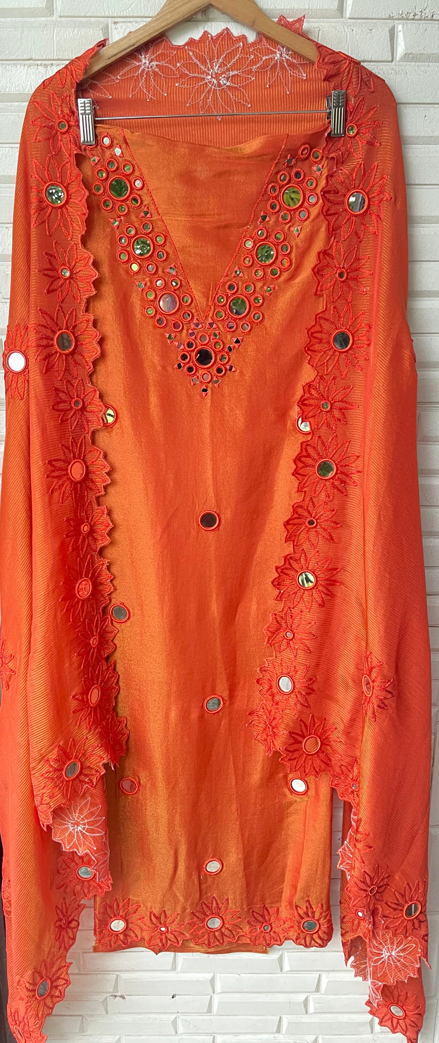 Self shimmer silk unstitched ladies suit Rc17675