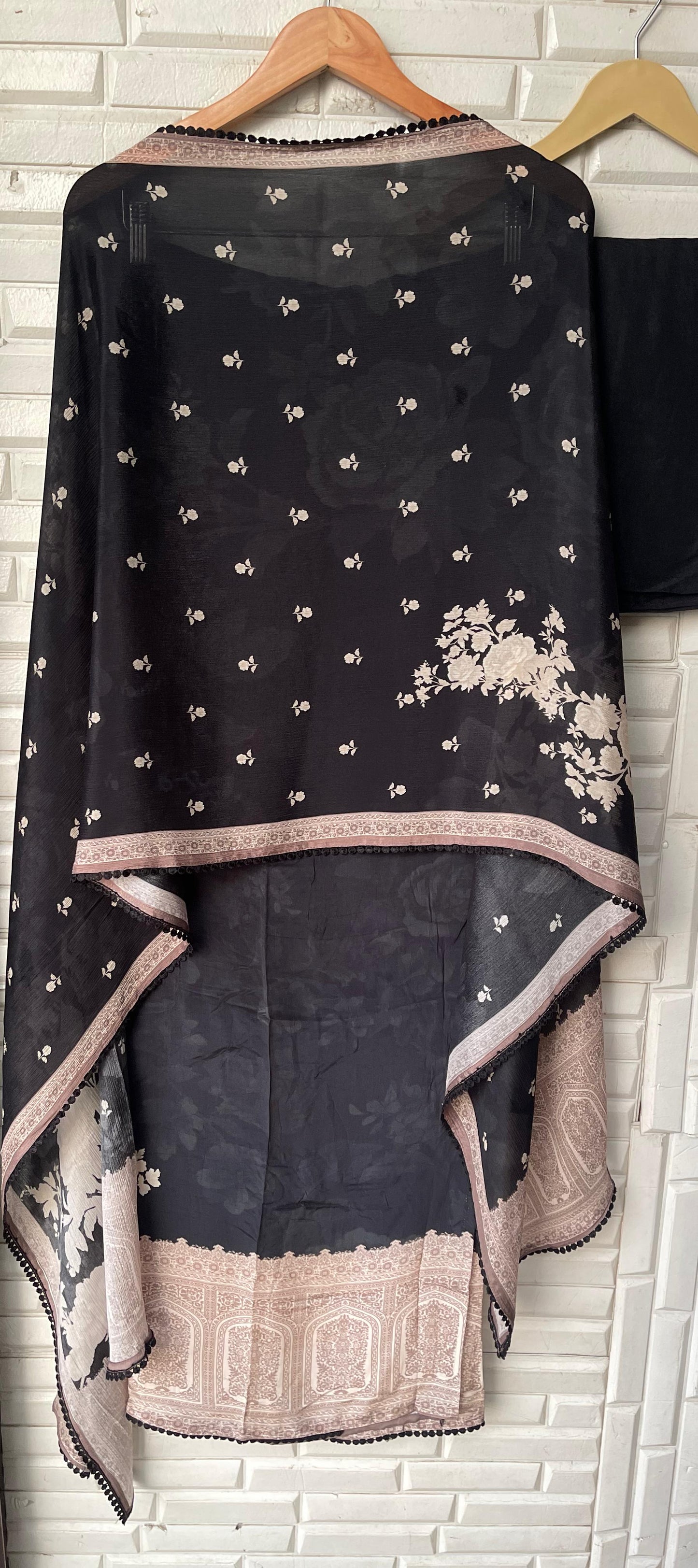 Crepe unstitched ladies suit Rc17695