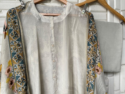 Muslin silk unstitched ladies suit Rc17356