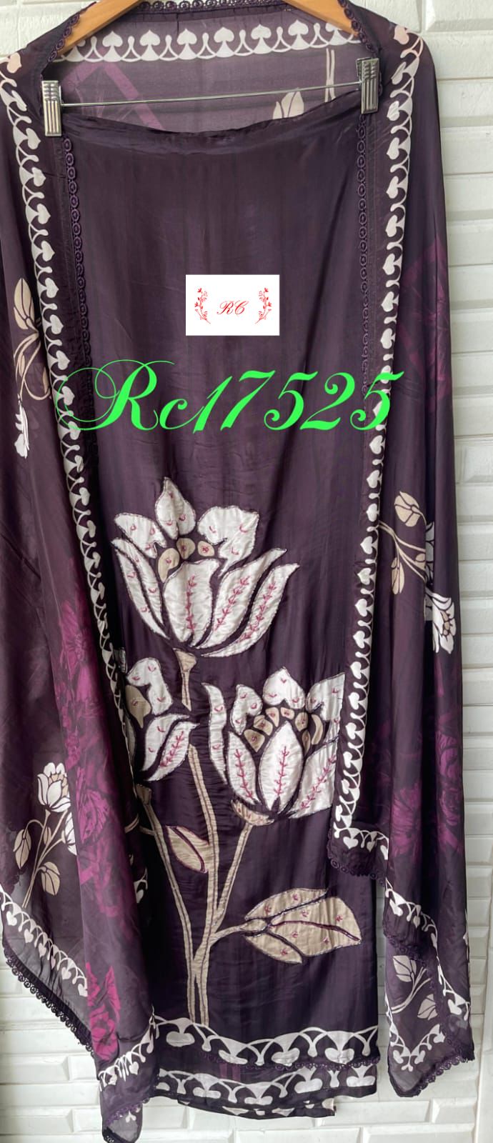 Organza crepe unstitched ladies suit Rc17525