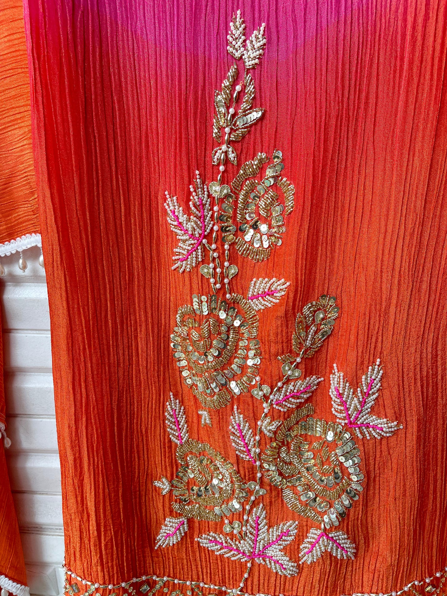 Crushed shimmer tissue unstitched ladies suit Rc17576