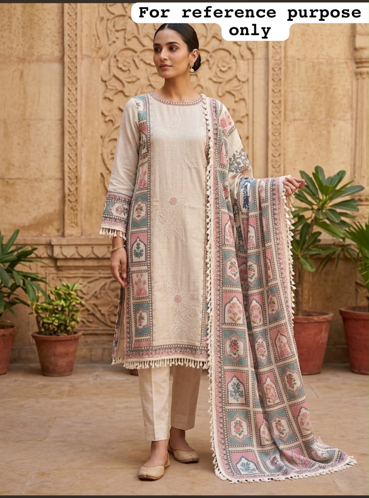 Mul chanderi printed ladies unstitched suit Rc19150 (b)