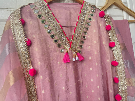 Banarasi shimmer silk unstitched ladies suit Rc17842 (b)