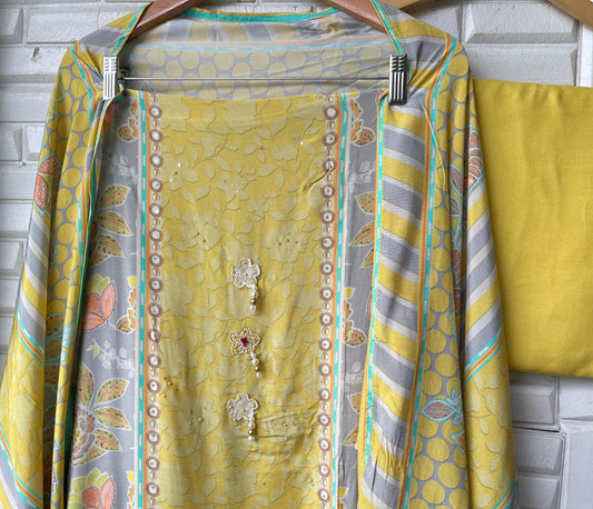 Muslin unstitched ladies suit Rc17513