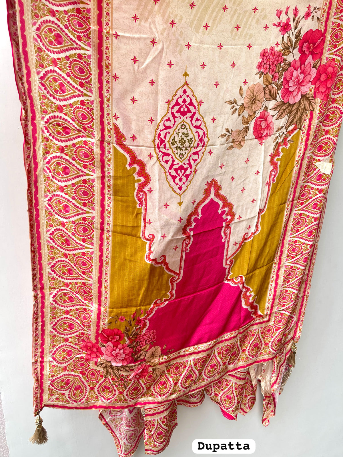 Crepe Satin Printed Unstitched Designer Suit Set