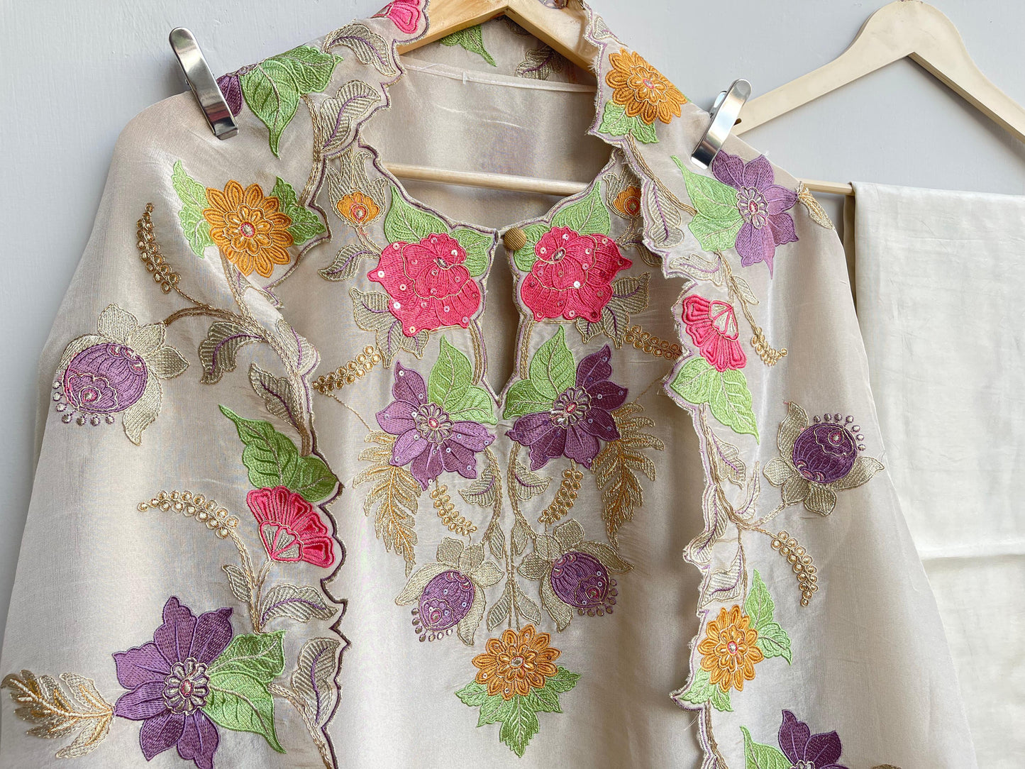 Shimmer silk unstitched ladies suit Rc17919