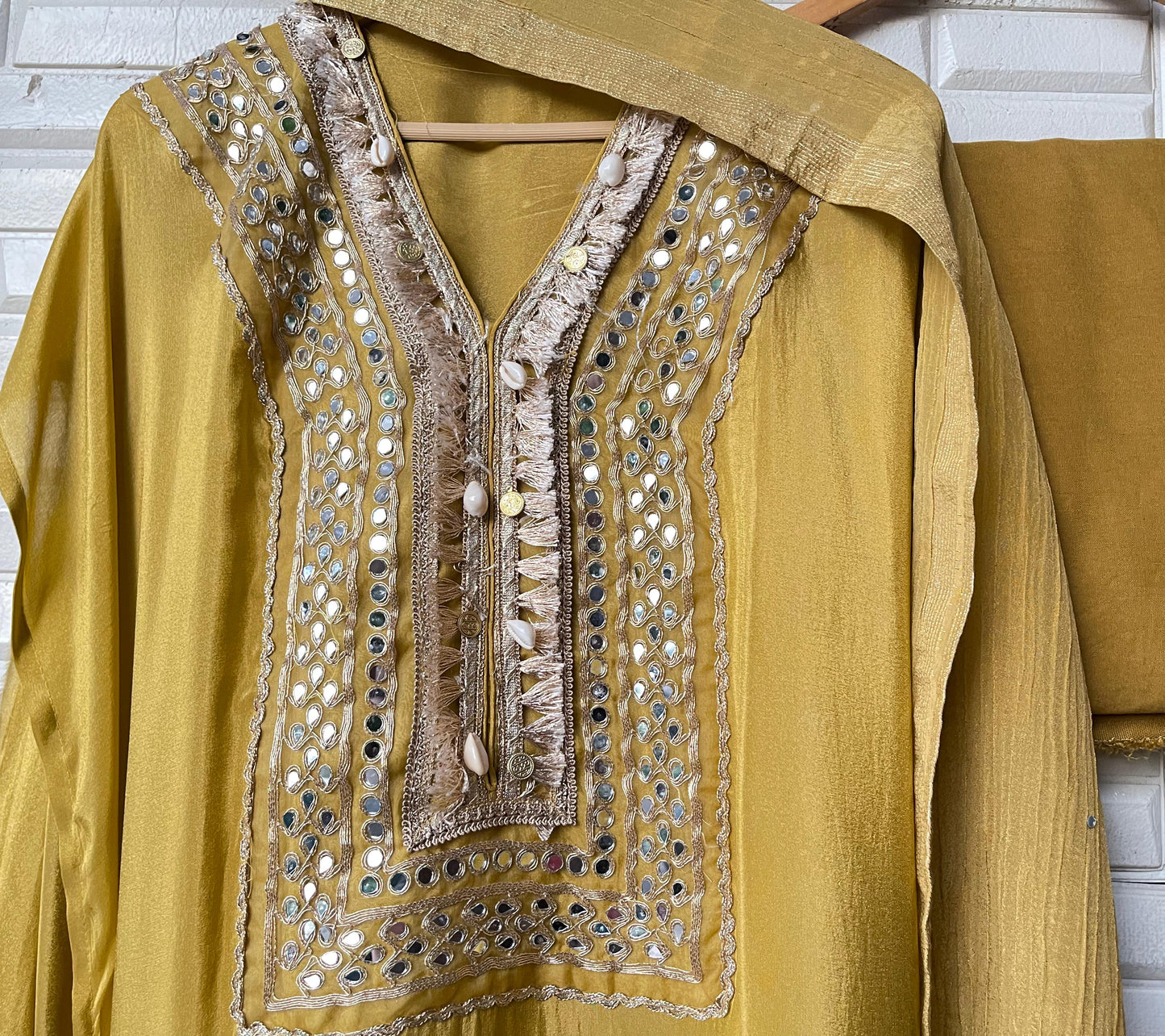 Shimmer silk semi stitched ladies suit Rc17535 (a)
